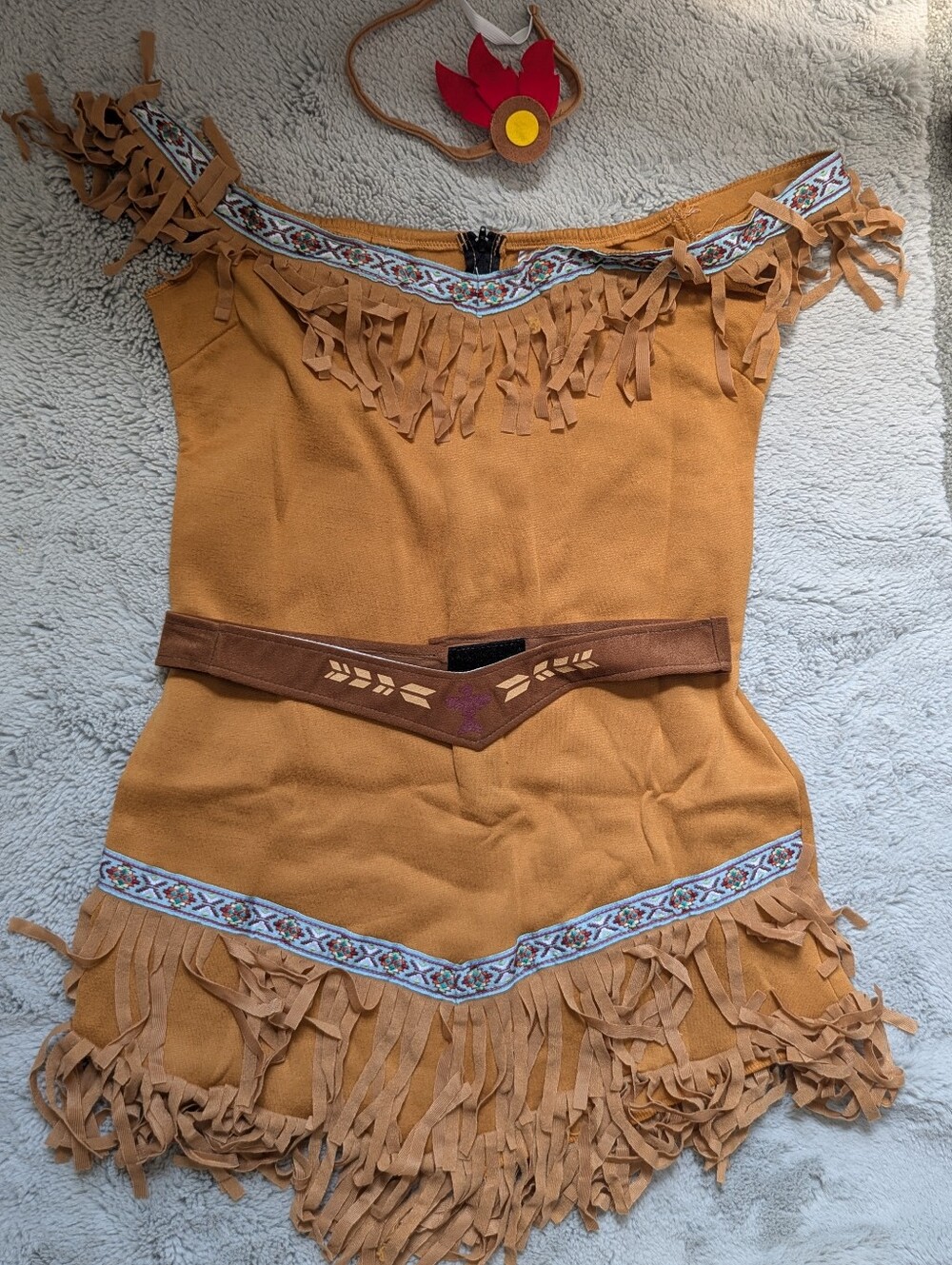 Hauntlook Hide Huntress Costume Dress Halloween Faux Suede Fringe NWOT | Medium - Picture 4 of 6